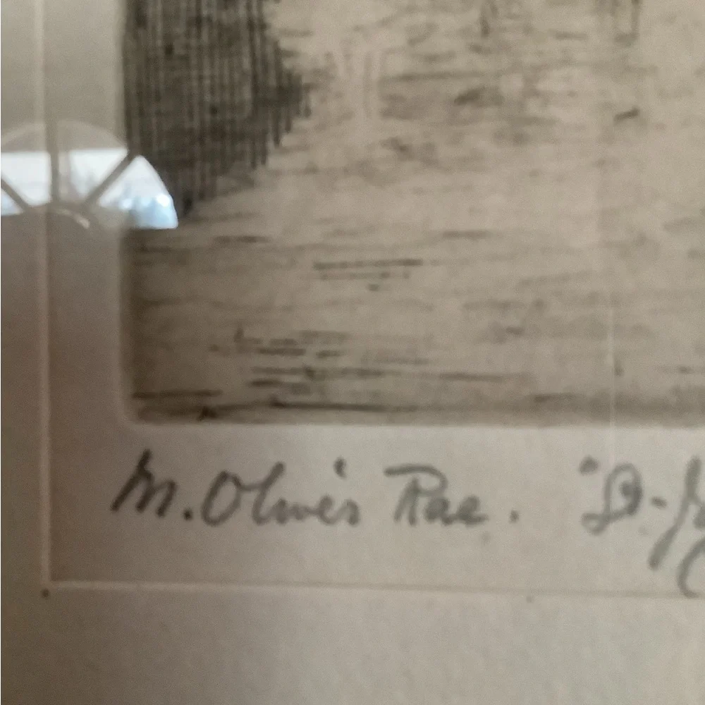 Antique Framed Etching - Picture 5 of 7